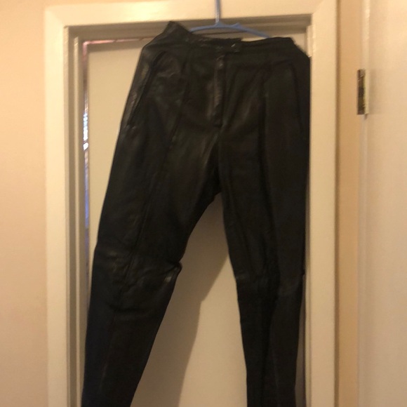 Black soft leather pants - Picture 1 of 3